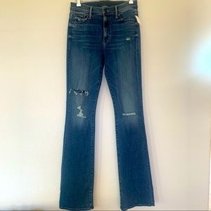 Mother insider flare soft stretchy tags on never been worn holes in front